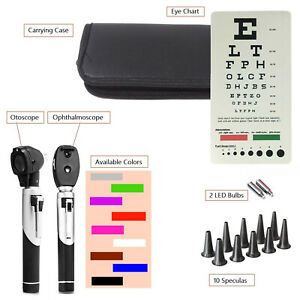 NEW Fiber Optic Otoscope Ophthalmoscope Examination LED Diagnostic ENT Set