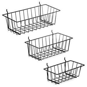 Pegboard Basket Set - 3 Pack - Hooks to 1/4&#034; Hole Peg Board - Better Tool