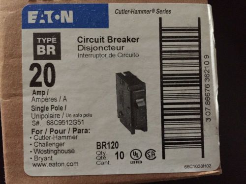 Eaton 20Amps. Circuit Breaker, TYPE BR120 lot of 30