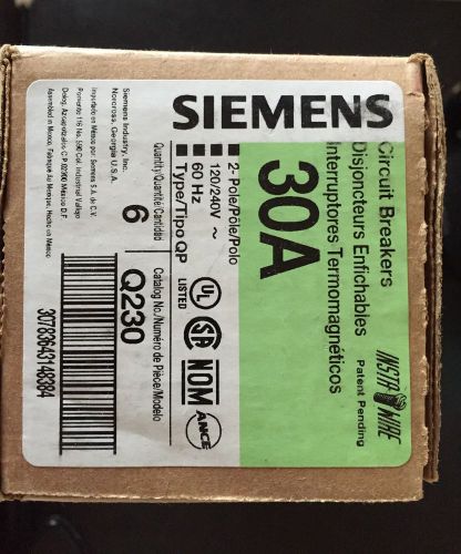 Siemens 30amps. two-poles, circuit breaker, lot of 7 for sale