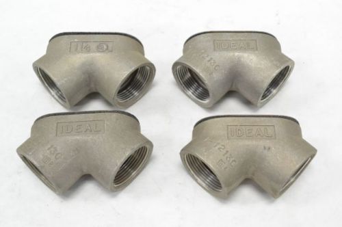 Lot 4 ideal i-1213c conduit rigid elbow fitting 1-1/4in npt with cover b239157 for sale