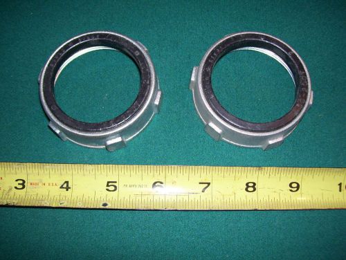 (2) - N.O.S - 2&#034;  CONDUIT INSULATED THROAT METAL BUSHINGS - NEW-OLD-STOCK