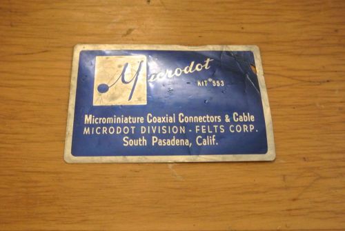 Microdot Brand  Connectors KIT 553