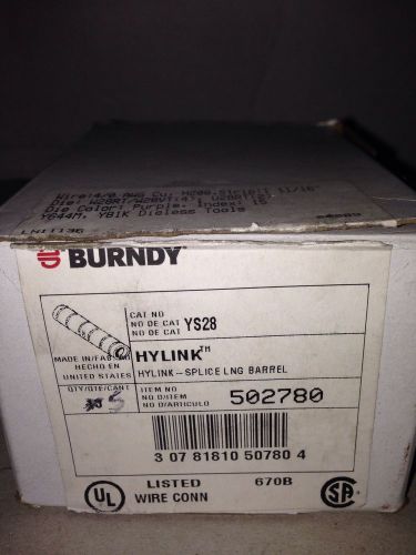 Lot of (5) ys28 burndy 4/0 butt splice free shipping!! for sale