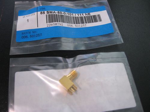 Qty 5 sma f connectors pcb mount gold plate suhner sma-50-0-101 / 111 - new bags for sale