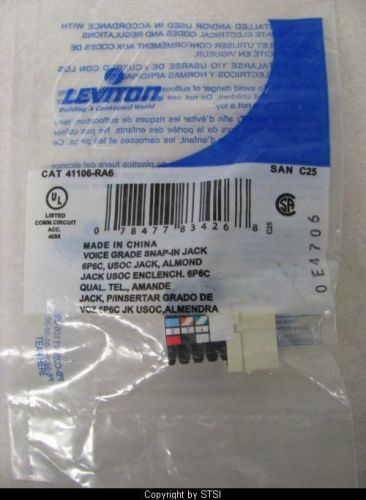 41106-rg6 leviton quickport snap-in connectors 6p6c voice grade 11,000+ in stock for sale