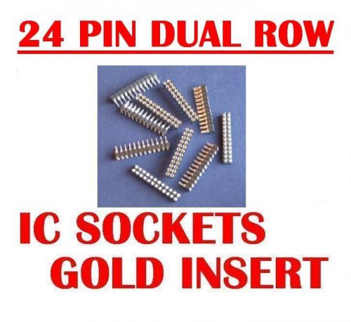 24 PIN DUAL ROW MACHINE SCREW STRIP GOLD INSERT QTY 10