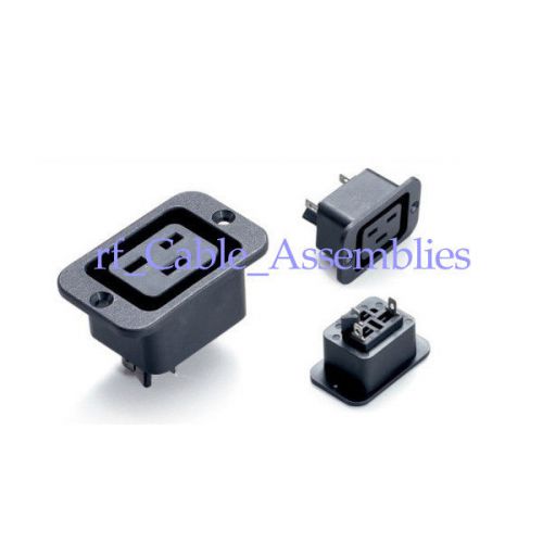 High quality 3 pin iec ac 250v 16a power plug socket black for sale