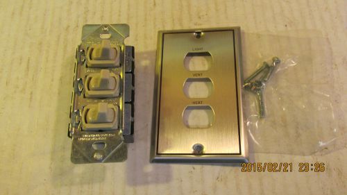 New triple electrical switch and plate, oddball!! for sale