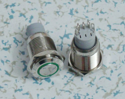 Green 12V 10A  Light Stainless SPDT ON/ON Switch Press Smoothly