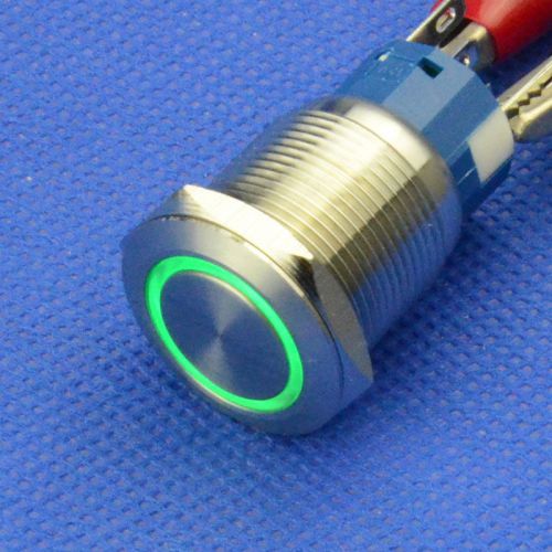19mm 12V Green Led 5 Pins Momentary Push Button Waterproof Angel Eye car Switch