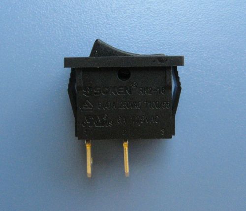 5 Pcs AC 250V/6A 125V/6A Black Plastic 2 Pins ON OFF SPST Rocker Switches UL
