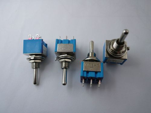 Md 4 pcs. toggle switch dpdt 3-pos on on on mini blue  special application new for sale