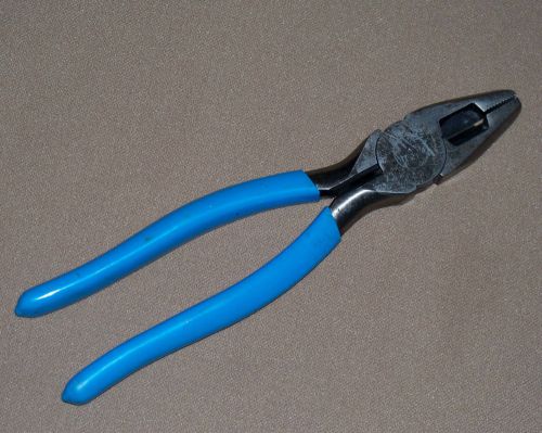 Channellock made in usa no 348 8 1/2” lineman pliers side cutters blue handle ** for sale