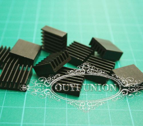 10piece 14*14*6mm mini black aluminum heat sink chip for ic led power transistor for sale
