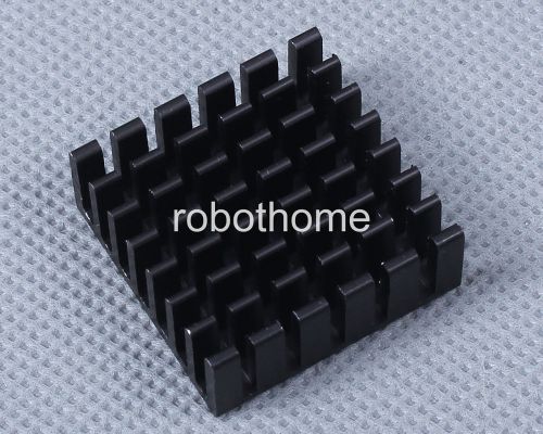 2pcs heat sink black 25x25x10mm aluminum 25*25*10mm for cpu ic brand new for sale