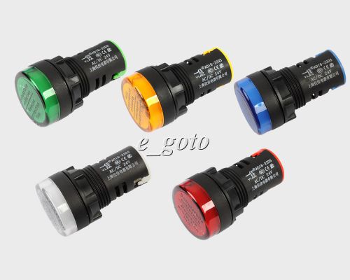 5color green+red+yellow+blue+white led indicator pilot signal light ad16-22d 24v for sale