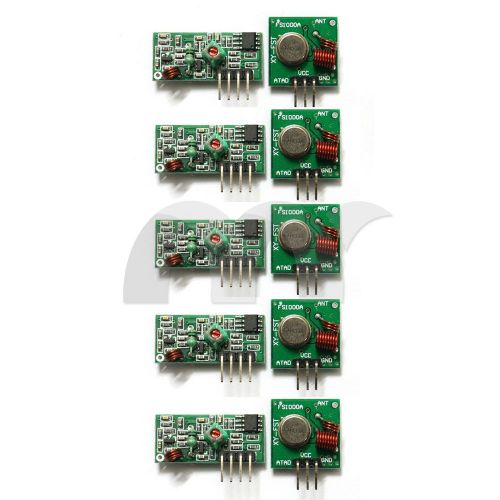 5x 433Mhz RF Transmitter Module and Receiver Link Kit for Arduino ARM MCU WL