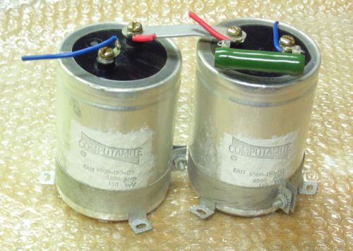 Lot of 2 computamite capacitors - fah 5500-150-d3 - 5500 mfd - 150 wv for sale