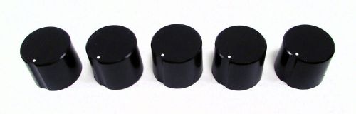 Lot of 5 Black Plastic 3/4&#034; Pointer Knobs ~ Spline Style, No Set Screws