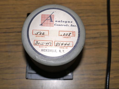 Analog Controls Inc. precision potentiometer 50k ohms 0.008% linearity