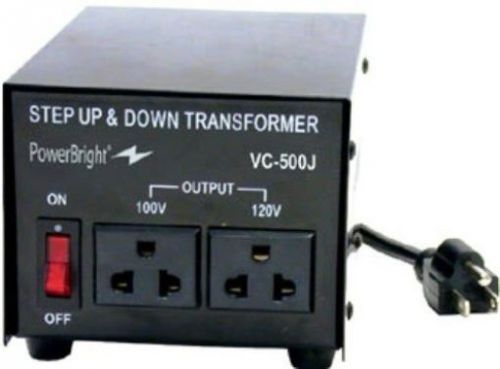 NEW PowerBright Vc500J Transformer Step up / Down 500 Watt Japan 100 or 120 Volt
