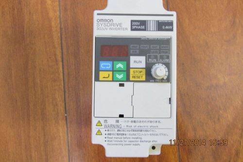 Omron Sysdrive 3G3JV-2004-A   AC VFD 3 phase 208/208V 1.1kW  Working/Clean
