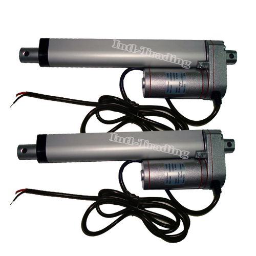 Set of 2x dc 12v heavy duty 6&#034; linear actuator&amp;bracket stroke 330 pound max lift for sale
