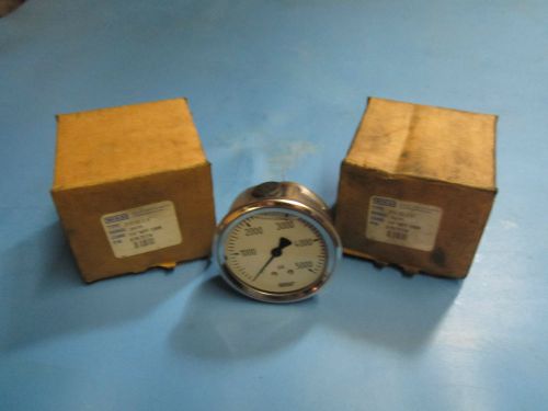 Lot of 2 wica 5000psi oil filled pressure gauges type 213.53 2.5&#034; 1/4&#034; npt cbm for sale