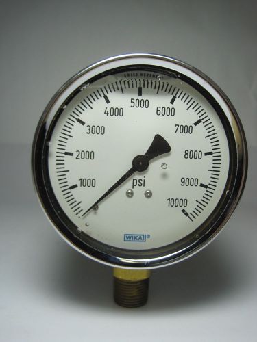 WIKA 4&#034; Dial 0-10000 psi Liquid-Filled Industrial Pressure Gauge 9314270 NIB