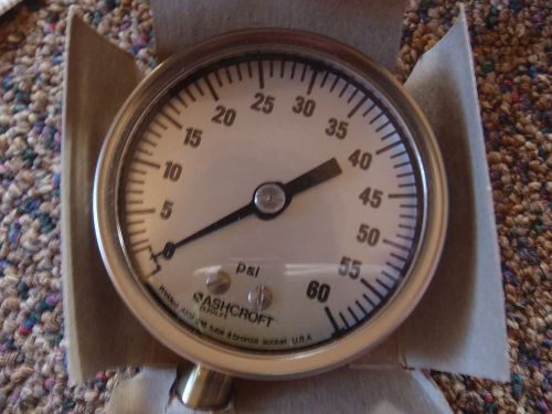Ashcroft industrial duralife gauge 1 2c561 25-1009-aw-02l-60# 1ta w1707-018 for sale