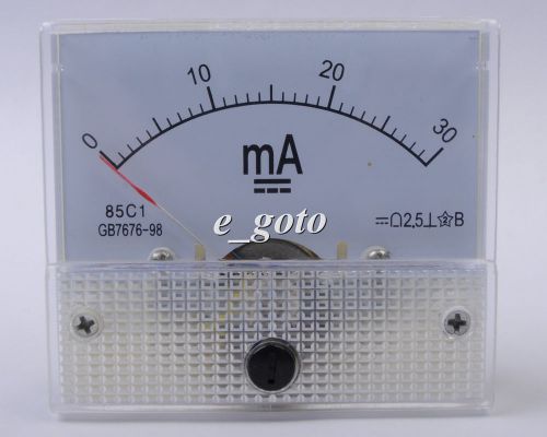 85C1 DC Ammeter Head Pointer 30MA Mounting Head Current Measuring Panel Meter