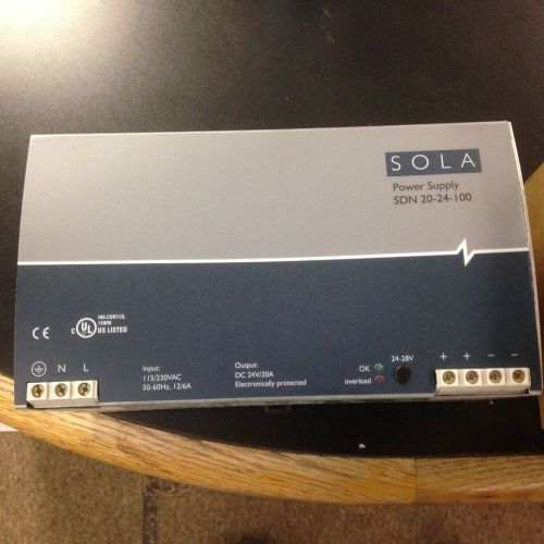 1 New Sola 20 amp 24vdc power supply SDN-20-24-100