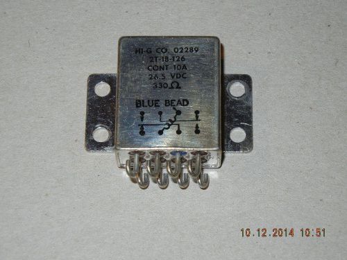 HI-G General Purpose Relay, 2T-1B-126, NEW