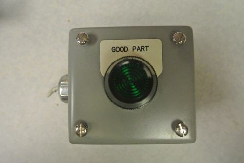 Allen-Bradley 800T-Q24 Green indicator light with metal enclosure.