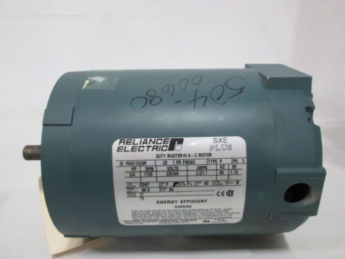 New reliance p56x1529r duty master ac 3/4hp 230/460v-ac fm56c motor d330302 for sale