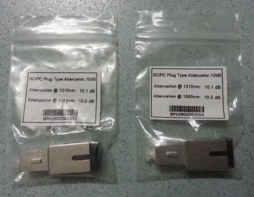 2x SC / PC Plug Type Attenuators 10 dB Attenuation Test Equipments measurements