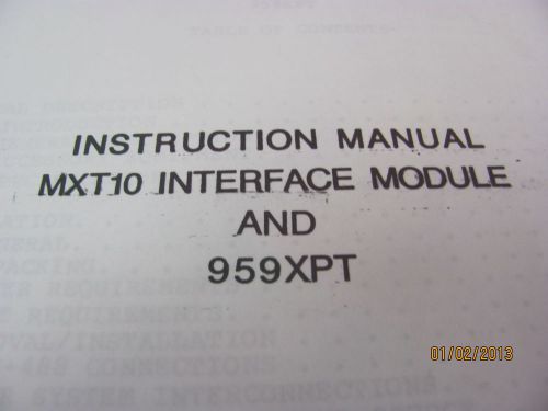CALIFORNIA INSTRUMENTS MXT10 Interface Module and 959XPT - Instruction Manual
