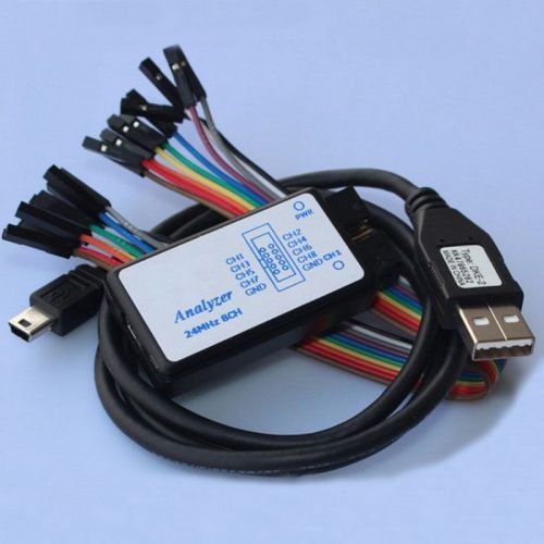 2014 New USB Logic Analyzer Device Set USB Cable 24MHz 8CH 24MHz for ARM FPGA