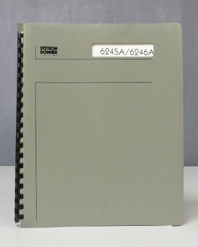 Systron Donner 6245A/6246A Automatic Microwave Counters Operating/Service Manual