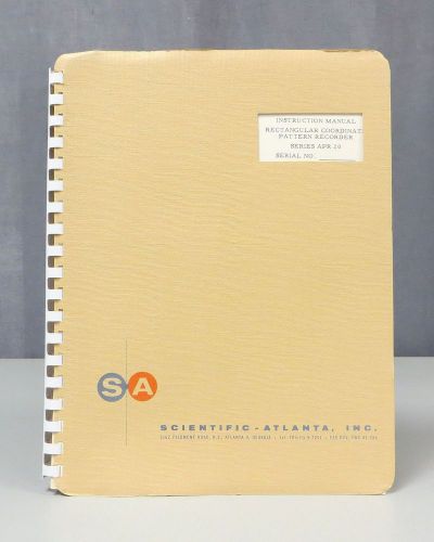 Scientific Atlanta Series APR 20 Rectangular Pattern Recorder Instruction Manual