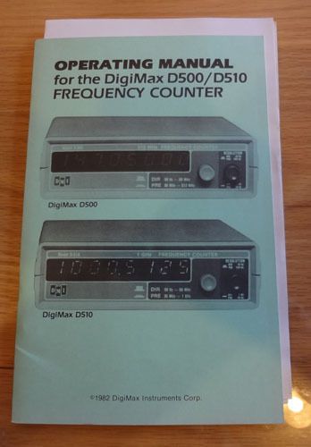 DigiMax D500 / D510 Frequency Counter Operating Manual