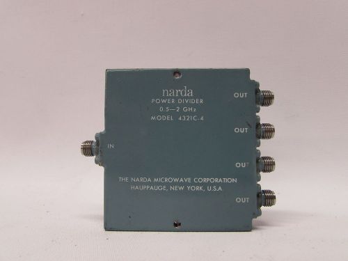 Narda 4321C-4 Power Divider splitter combiner .5 - 2 GHz SMA coaxial 4 way port
