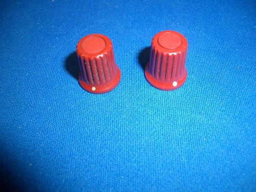 Pair of tektronix tek knobs, red, 1/2&#034; diameter, 1/8&#034; shaft for sale