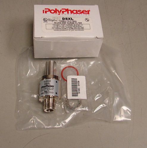 Polyphaser dsxl 700 mhz-2.7 ghz 750w dc block rf filter lightning protector new! for sale