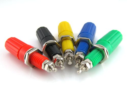 5pcs 4mm banana plug connector binding post 5 color for sale