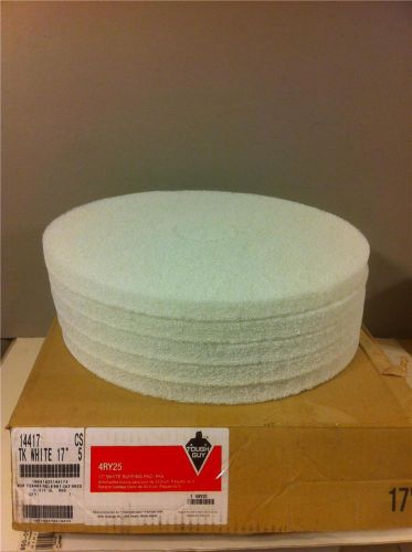 17&#034; floor maintenance pads (5) tough guy 4ry25 white 14417 for sale