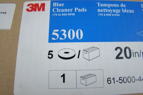 (Box of 5) 3M Blue Cleaner Pads 175 to 600 RPM 20&#034; 5300