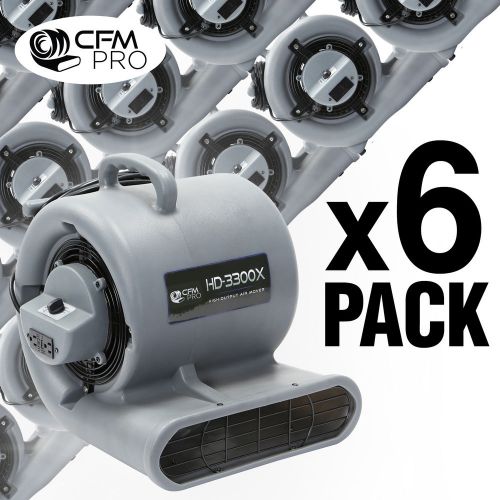 CFM Pro 3300 Air Mover Blower Carpet Dryer Floor Drying Industrial Fan - 6 Pack