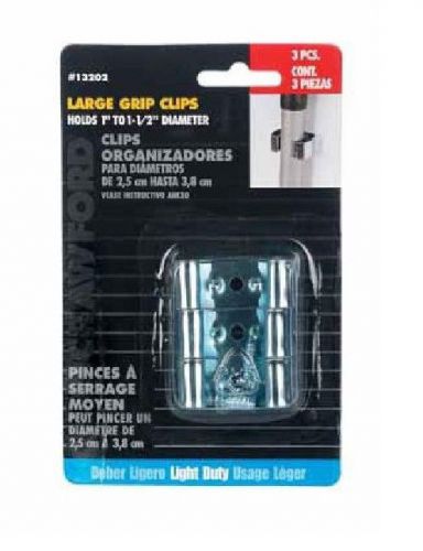 CRAWFORD Large GRIP Broom and Tool CLIPS 3 pack